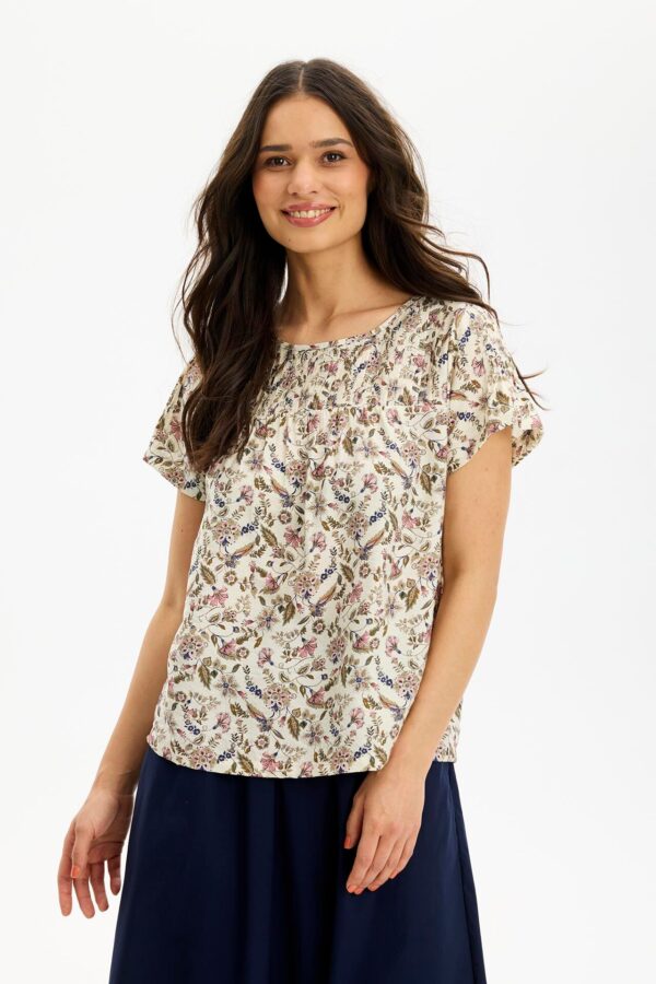 IN FRONT Ella Bluse, Farve: Multi Rose, Størrelse: XL, Dame - IN FRONT