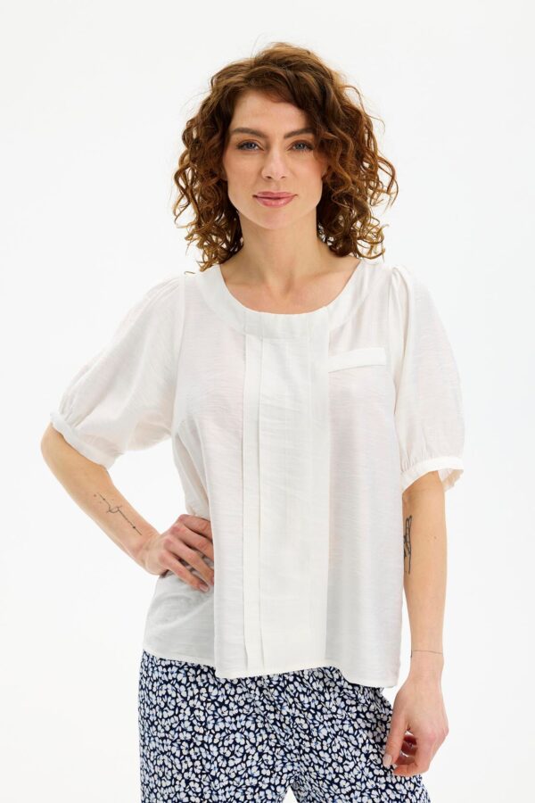 IN FRONT Goldi Bluse, Farve: White, Størrelse: XL, Dame - IN FRONT