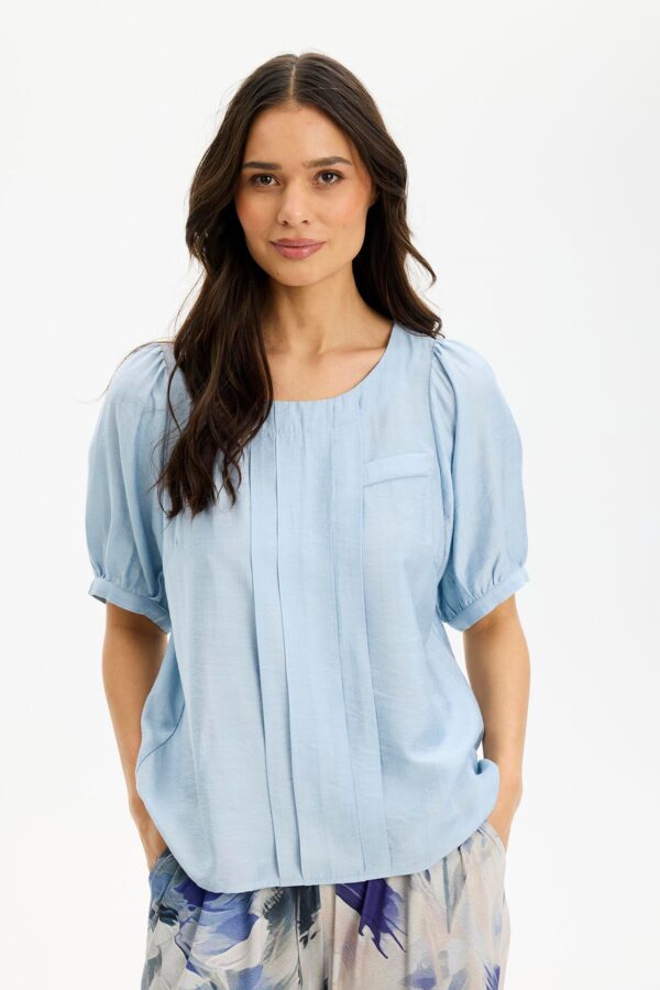 IN FRONT Goldi Bluse, Farve: Light Blue, Størrelse: S, Dame - IN FRONT