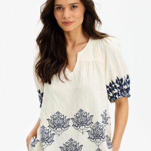 IN FRONT Lotus Bluse, Farve: Navy, Størrelse: XXL, Dame - IN FRONT