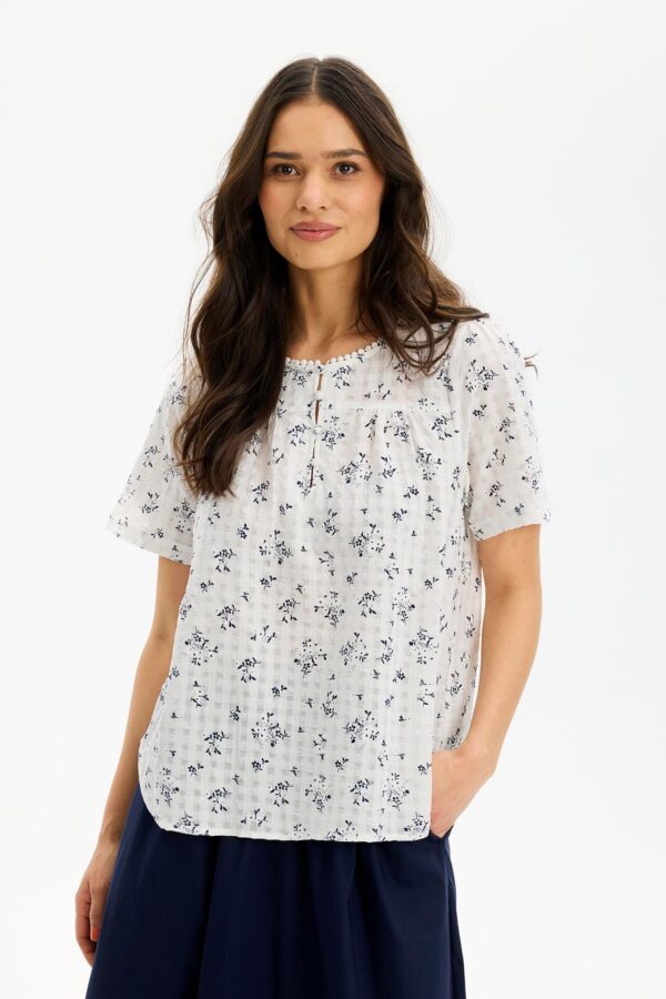 IN FRONT Jette Bluse, Farve: White, Størrelse: XXL, Dame - IN FRONT