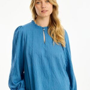 IN FRONT Franny Bluse , Farve: Blue, Størrelse: M, Dame - IN FRONT