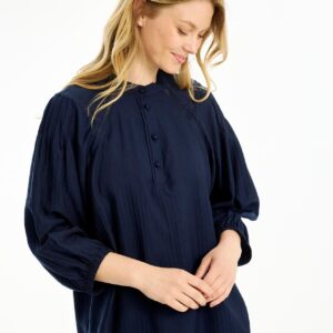 IN FRONT Oline Bluse, Farve: Navy, Størrelse: L, Dame - IN FRONT