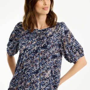 IN FRONT Lucette Bluse, Farve: Blue, Størrelse: M, Dame - IN FRONT