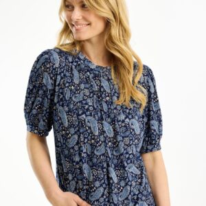 IN FRONT Grazia Bluse, Farve: Blue, Størrelse: M, Dame - IN FRONT