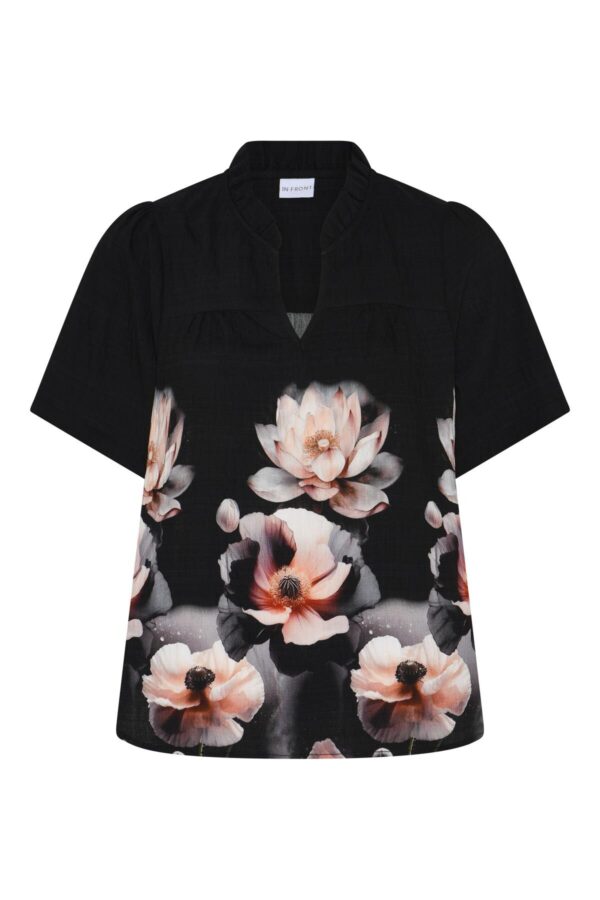 IN FRONT Morelle Bluse, Farve: Black, Størrelse: M, Dame - IN FRONT