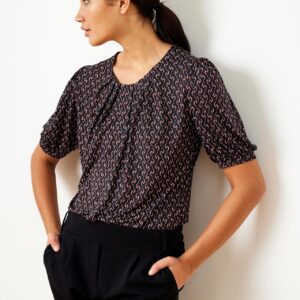IN FRONT Marcia Bluse, Farve: Black, Størrelse: XXL, Dame - IN FRONT