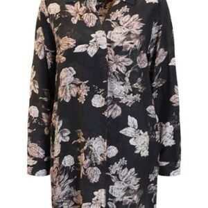 Signature Tunika 2800 Sort m. rosa-beige blomster. - Signature