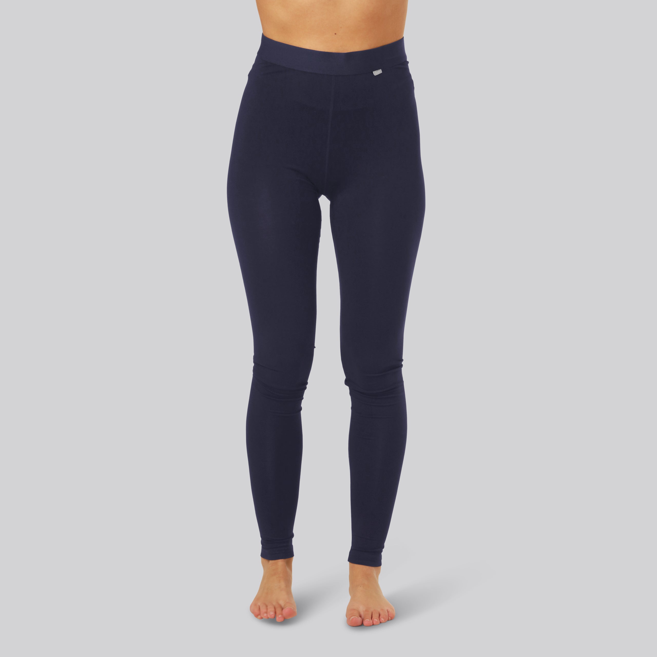 Bambus leggings i navy m. navy elastik til kvinder - Bambuni