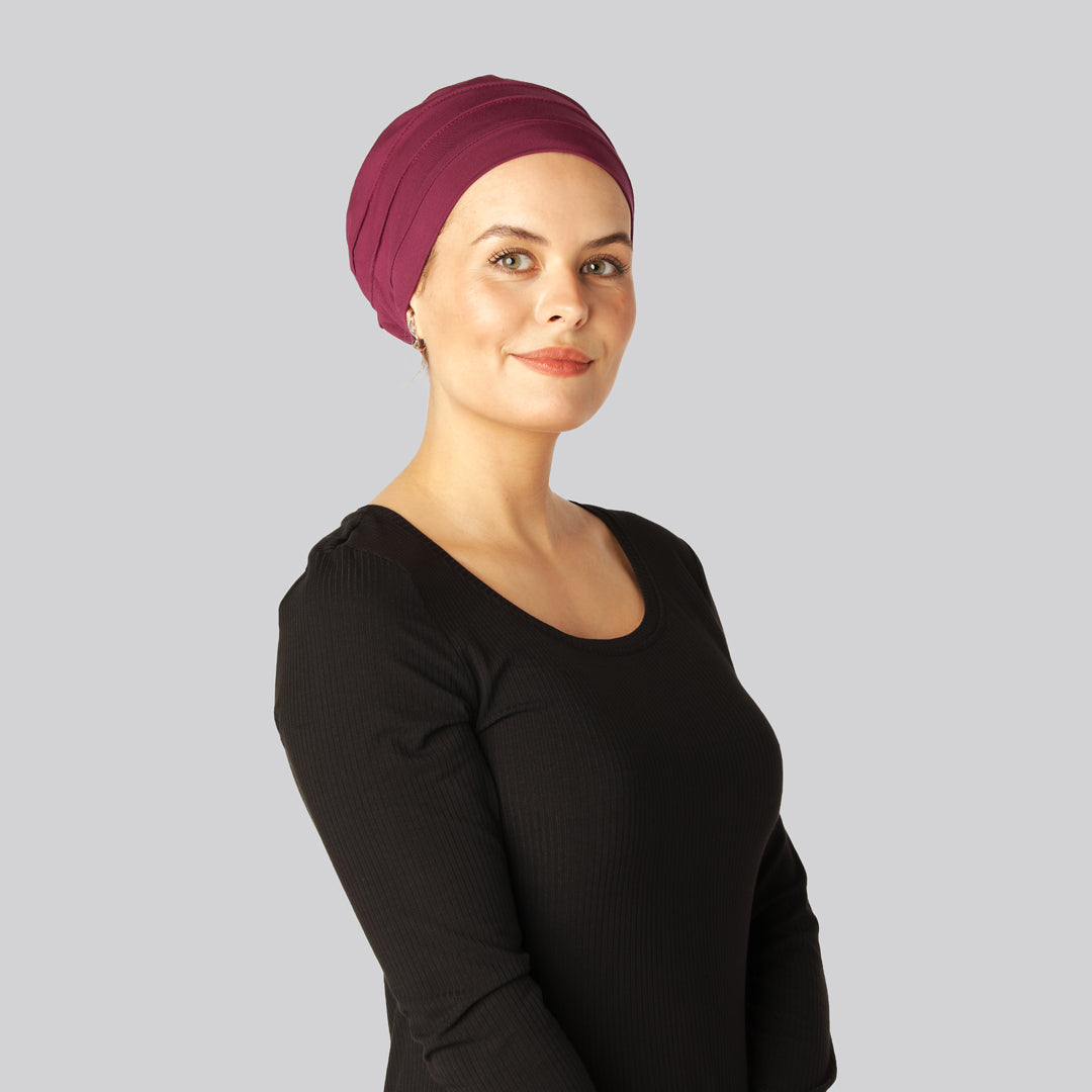 Bambus klassisk turban i bordeaux til damer - Bambuni