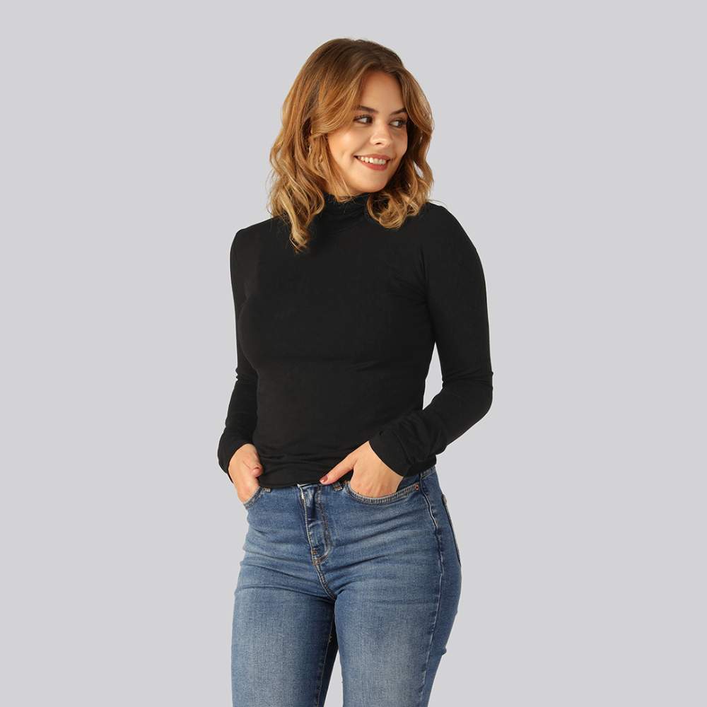 Bambus rullekrave i sort til kvinder - Bambuni