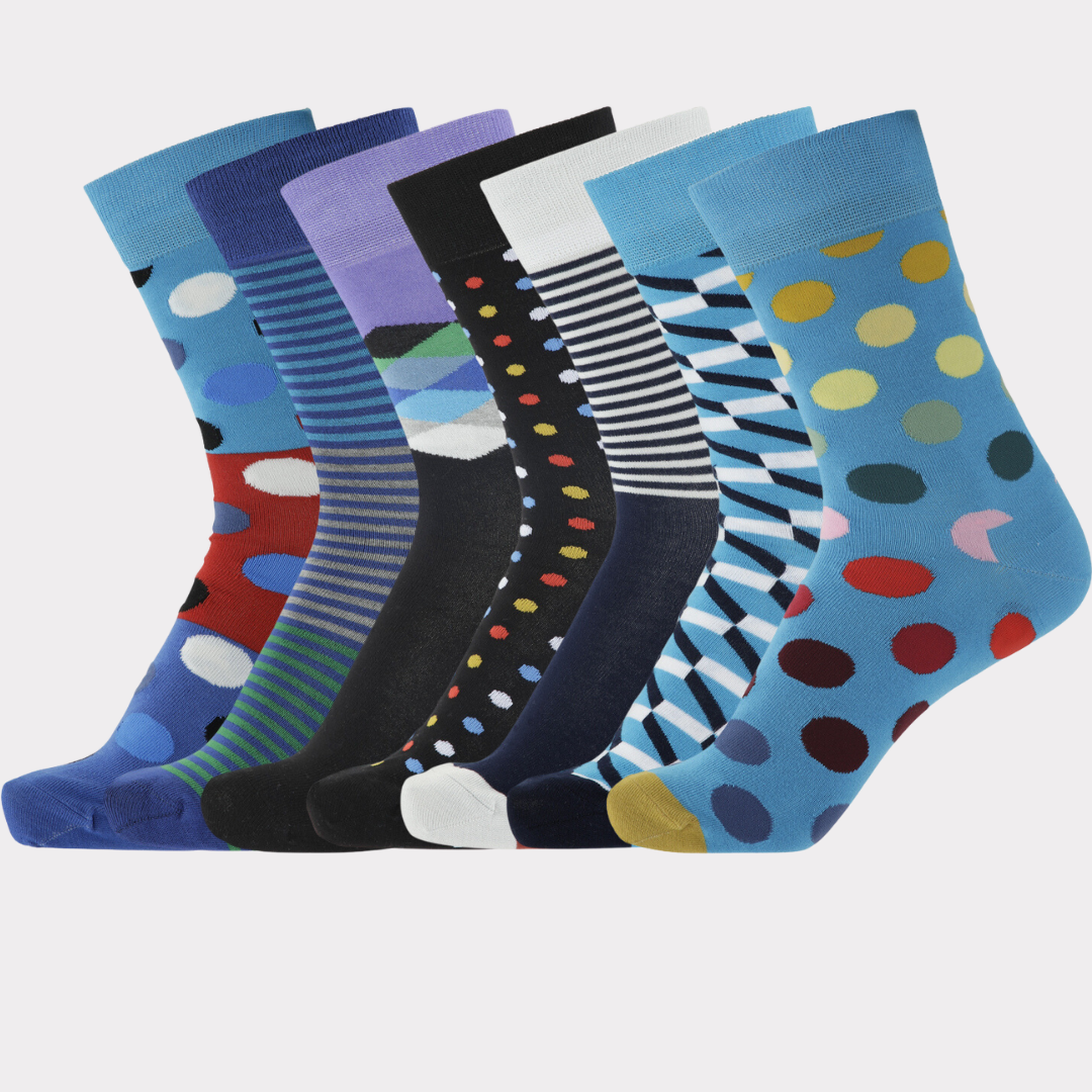 Bambus strømper 7 par farvede strømper til mænd - Bambuni