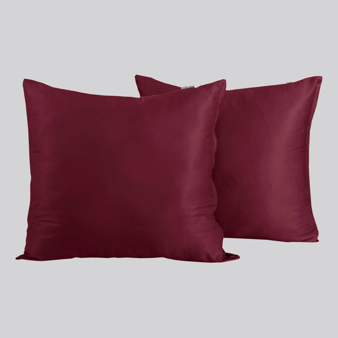 Bambus pudebetræk 60x63 i bordeaux 2 par - Bambuni