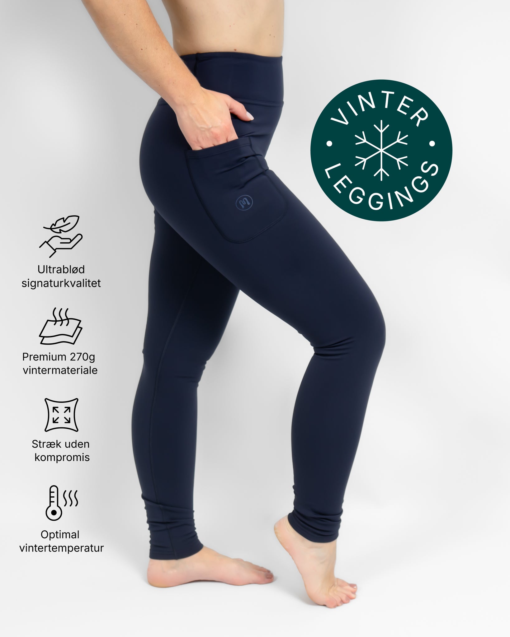 Aya Deep Blue Winter Leggings - Huabo
