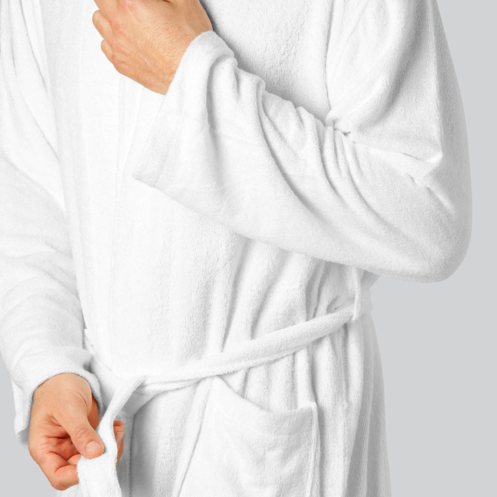 Bambus morgenkåbe i hvid til mænd - Bambuni