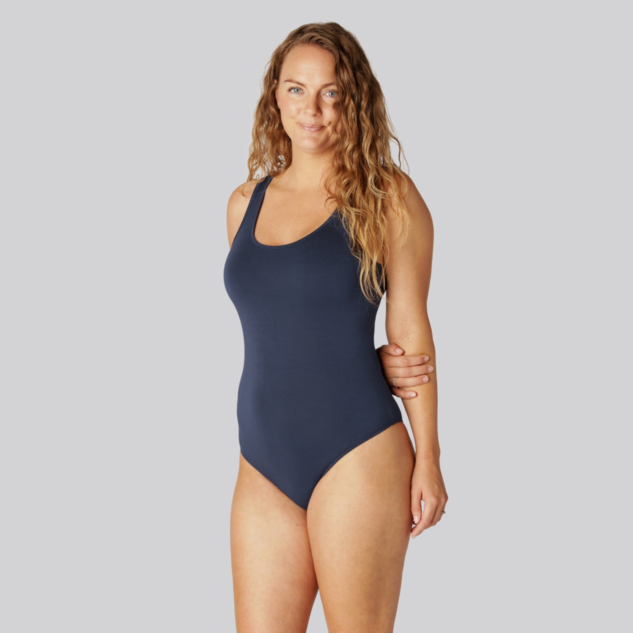 Bambus bodystocking i navy til damer - Bambuni