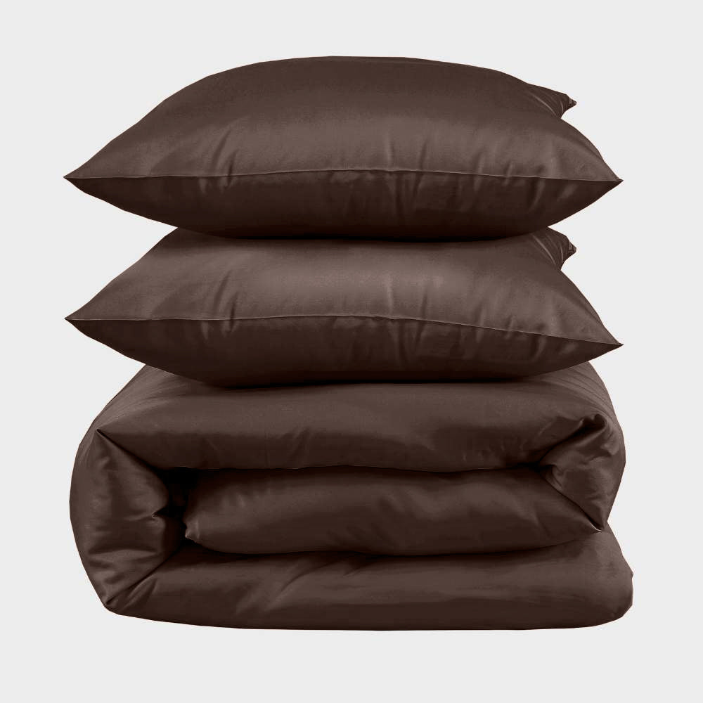 Bambus kingsize sengetøj i kastanje 240x220 - Bambuni