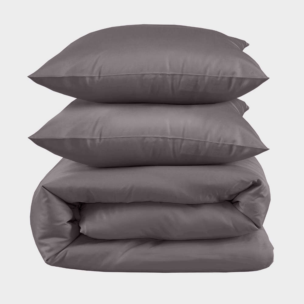 Bambus kingsize sengetøj i koksgrå 240x220 - Bambuni