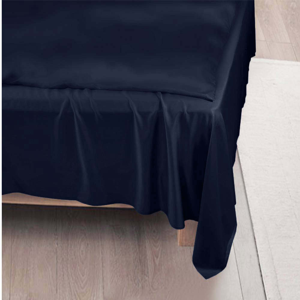 Bambus fladlagen navy blå 150x260 - Bambuni