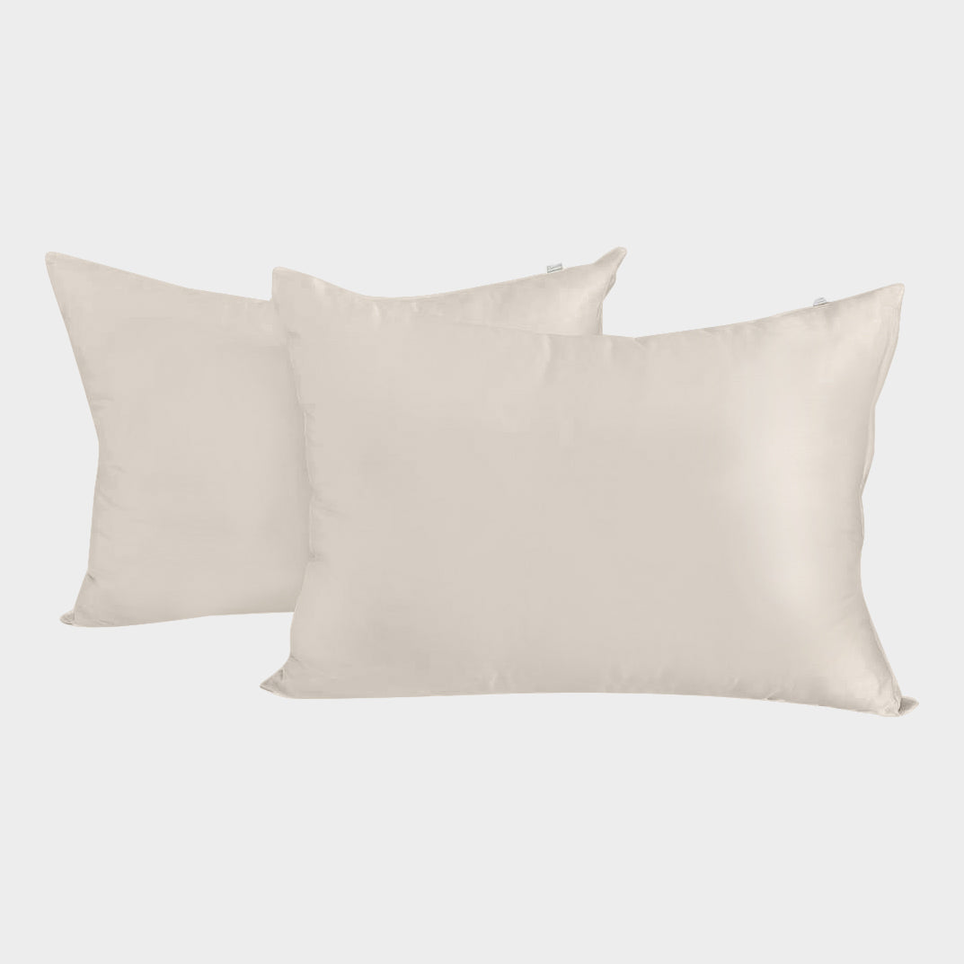 Bambus pudebetræk 50x70 i beige 2 par - Bambuni