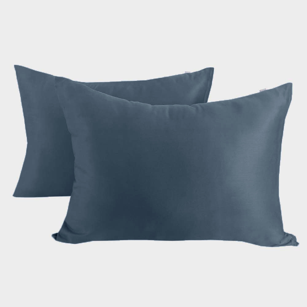 Bambus pudebetræk 50x70 i grålig blå 2 par - Bambuni