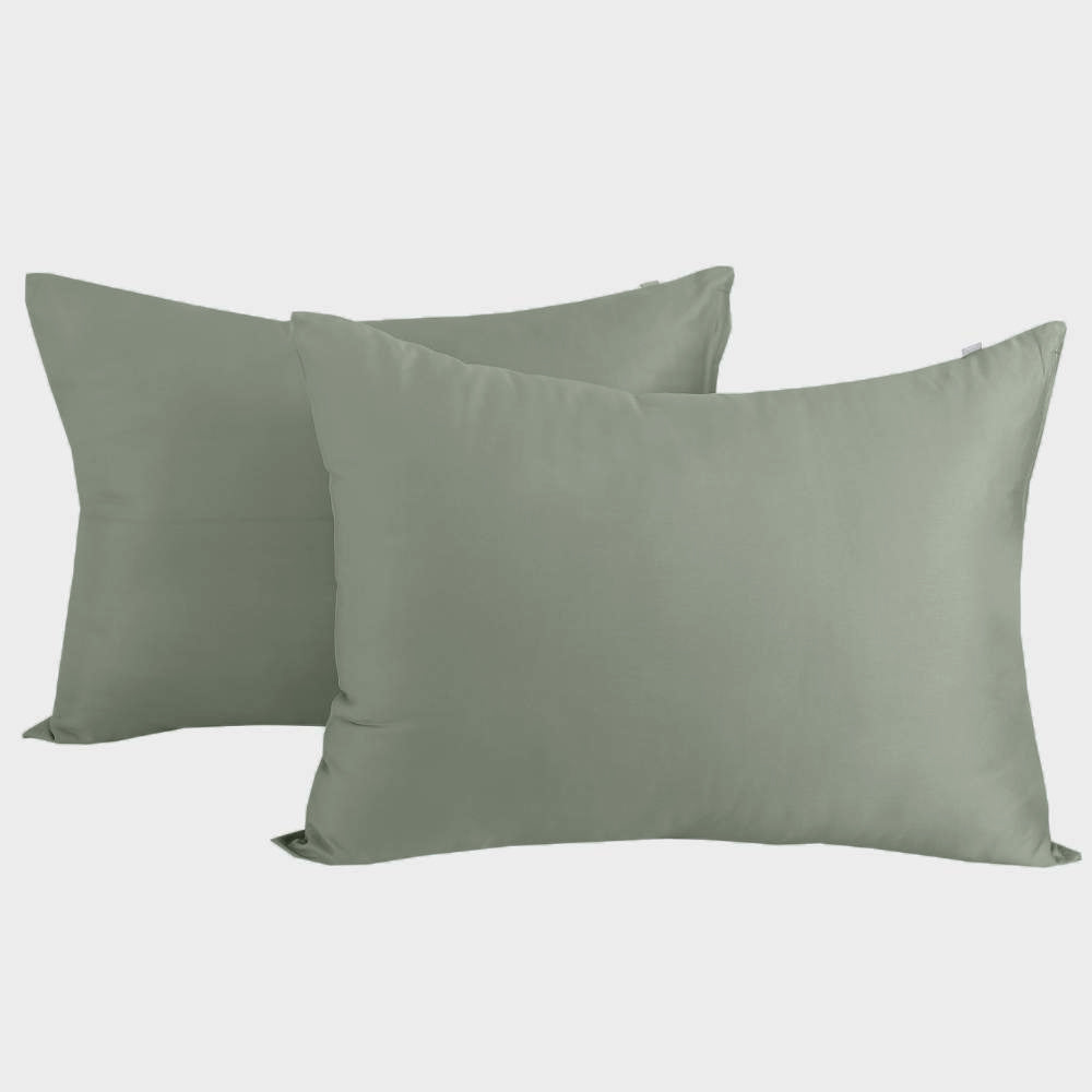 Bambus pudebetræk 50x70 i oliven 2 par - Bambuni