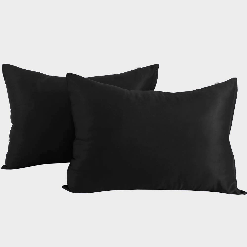 Bambus pudebetræk 50x70 i sort 2 par - Bambuni