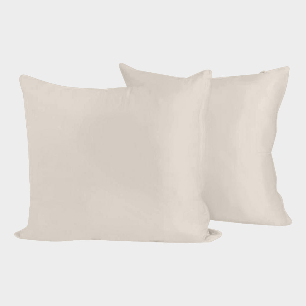 Bambus pudebetræk 60x63 i beige 2 par - Bambuni