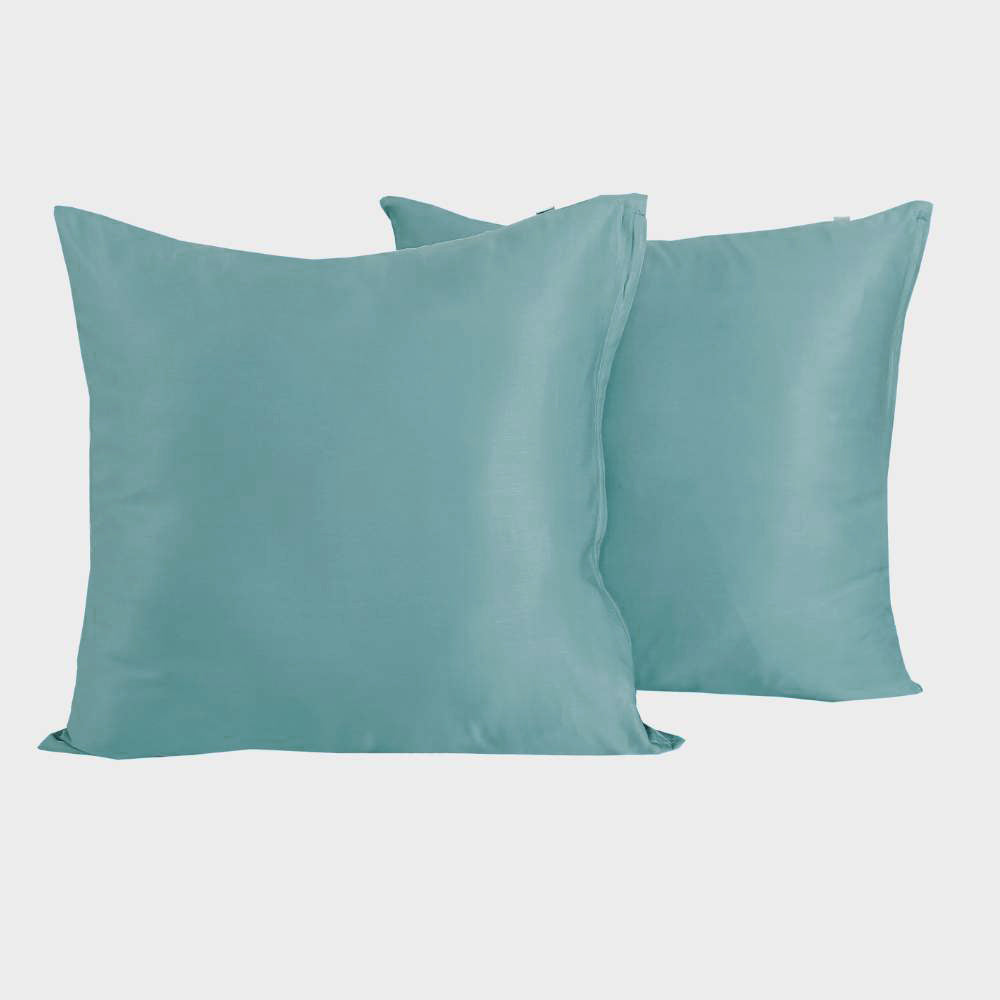 Bambus pudebetræk 60x63 i havblå 2 par - Bambuni