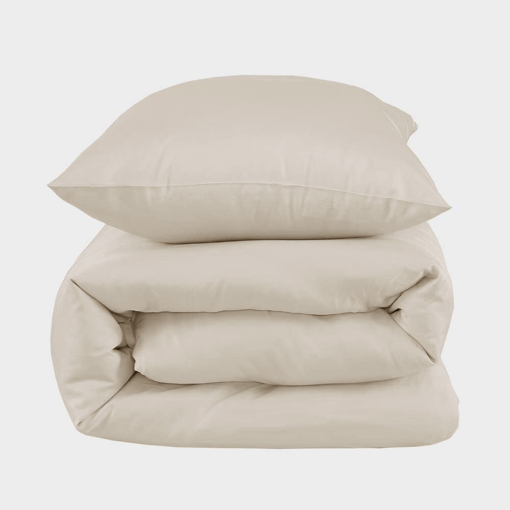 Bambus sengetøj beige 140x220 - Bambuni