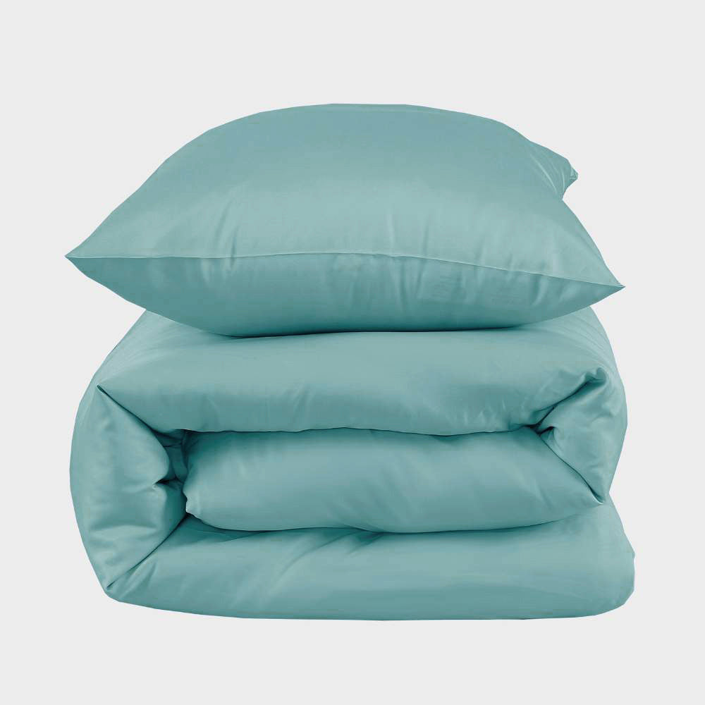 Bambus sengetøj havblå 140x200 - Bambuni