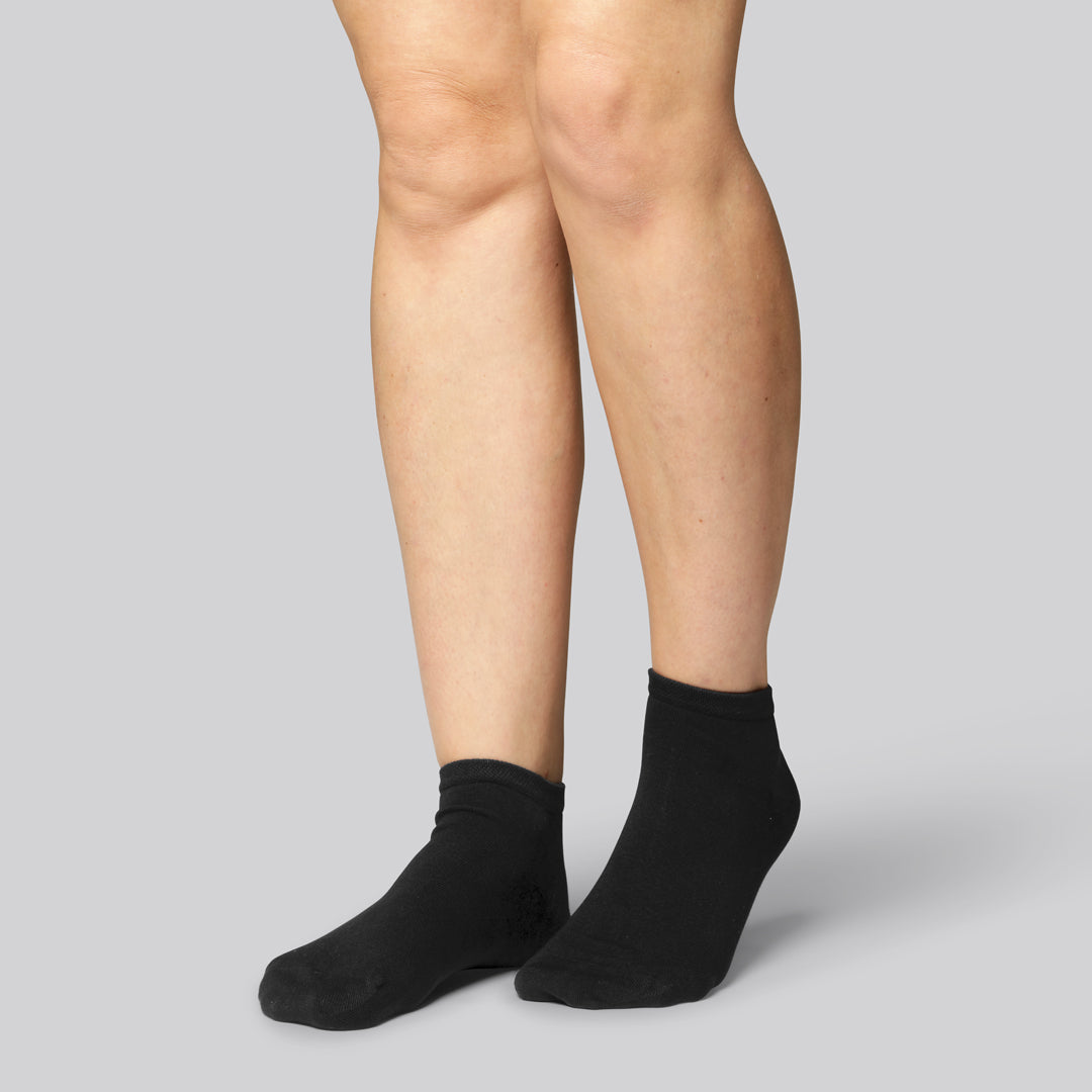 Bambus ankelstrømper i sort til kvinder - Bambuni