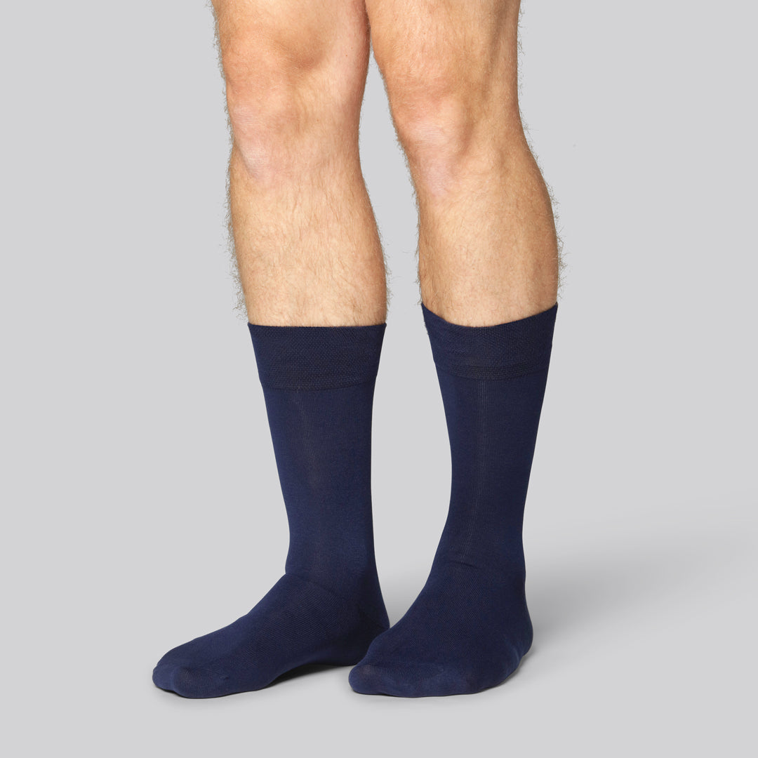 Bambus strømper i navy blå til mænd - Bambuni