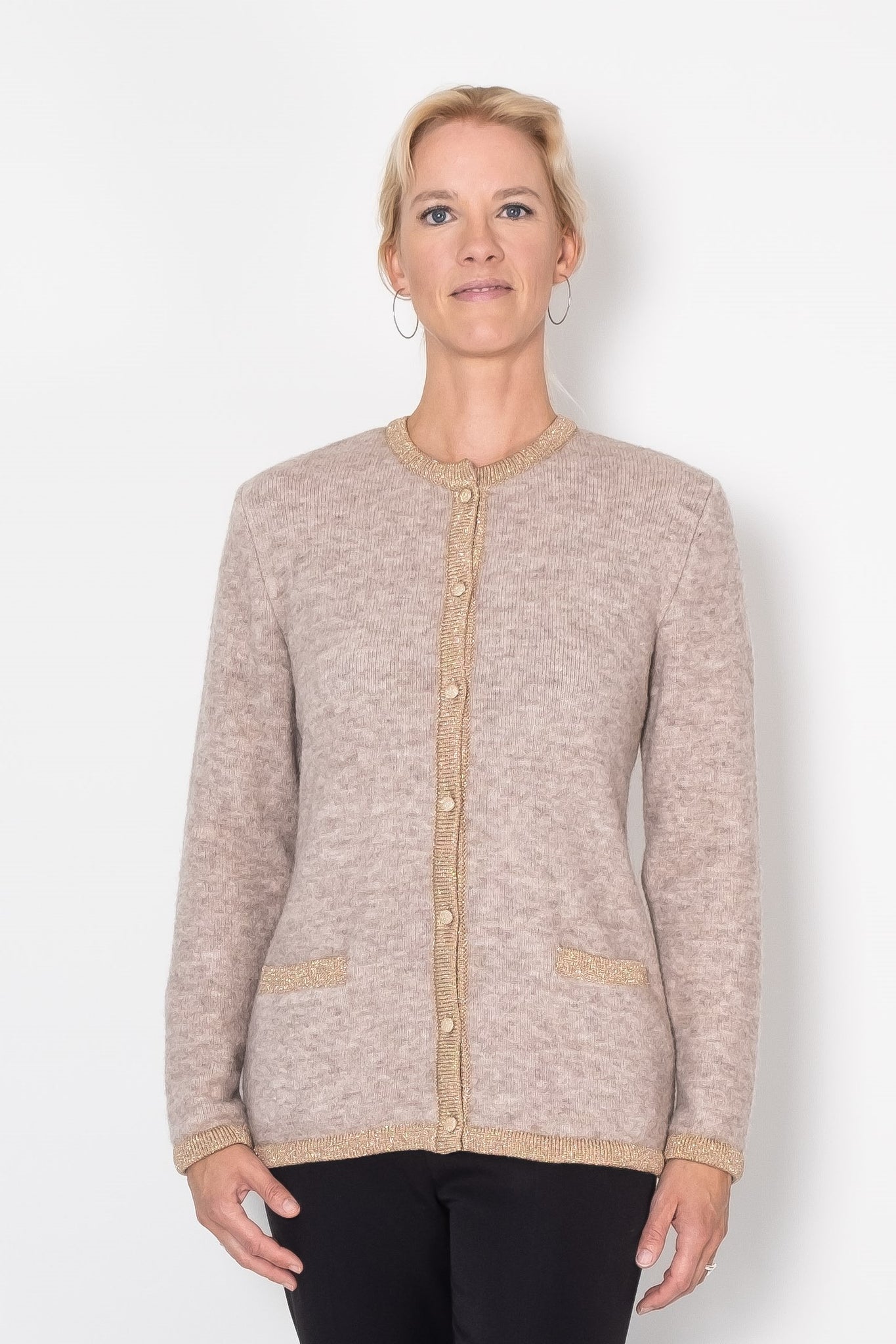 Klassisk Strik CARDIGAN beige - PAROL