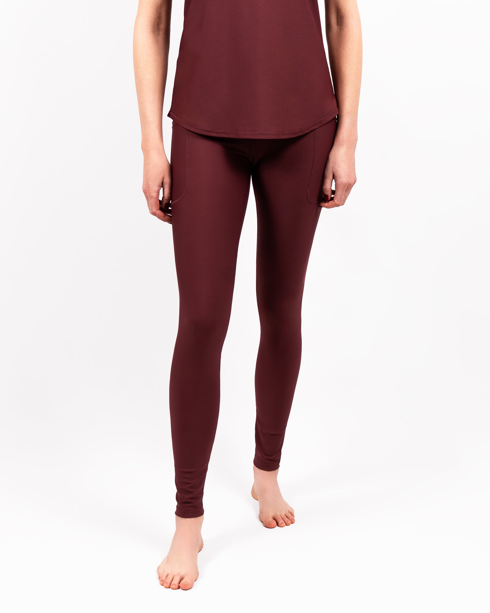 Signature Deep Bordeaux Leggings - Huabo