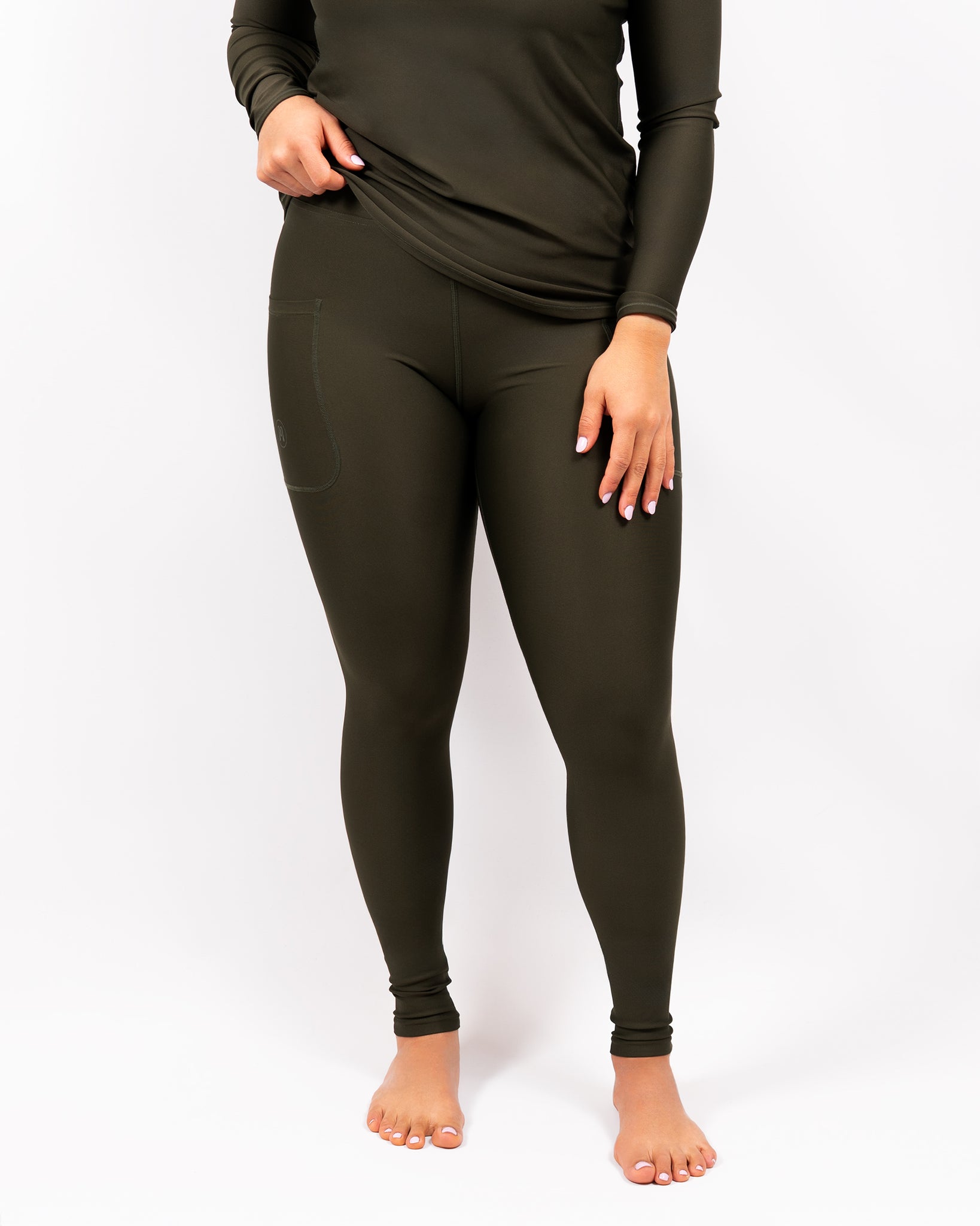 Signature Deep Olive Leggings - Huabo