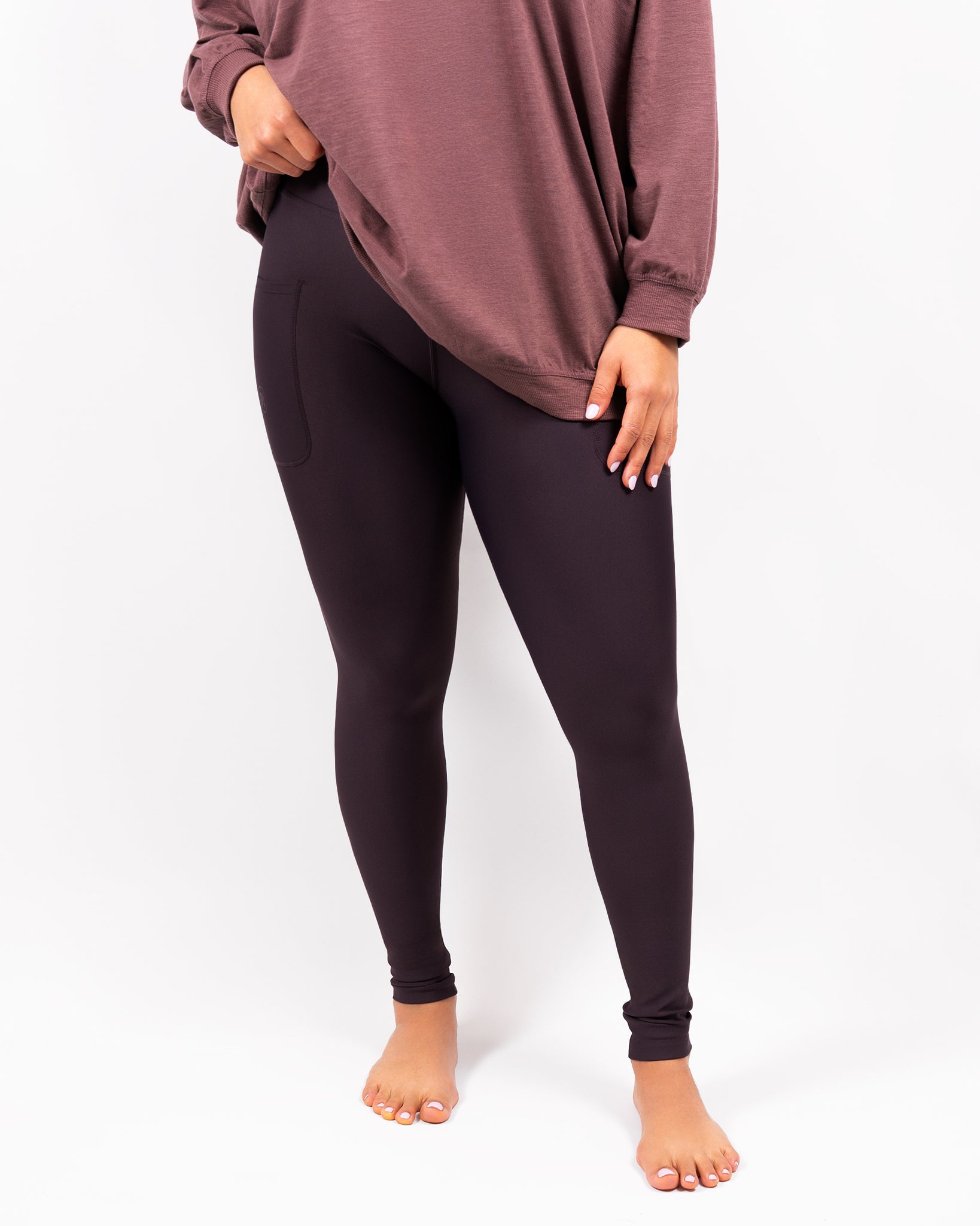 Signature Deep Plum Leggings - Huabo