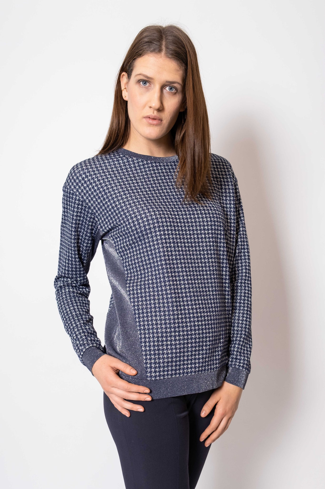 Langærmet Jersey Trøje EDDIE mørkeblå - PAROL