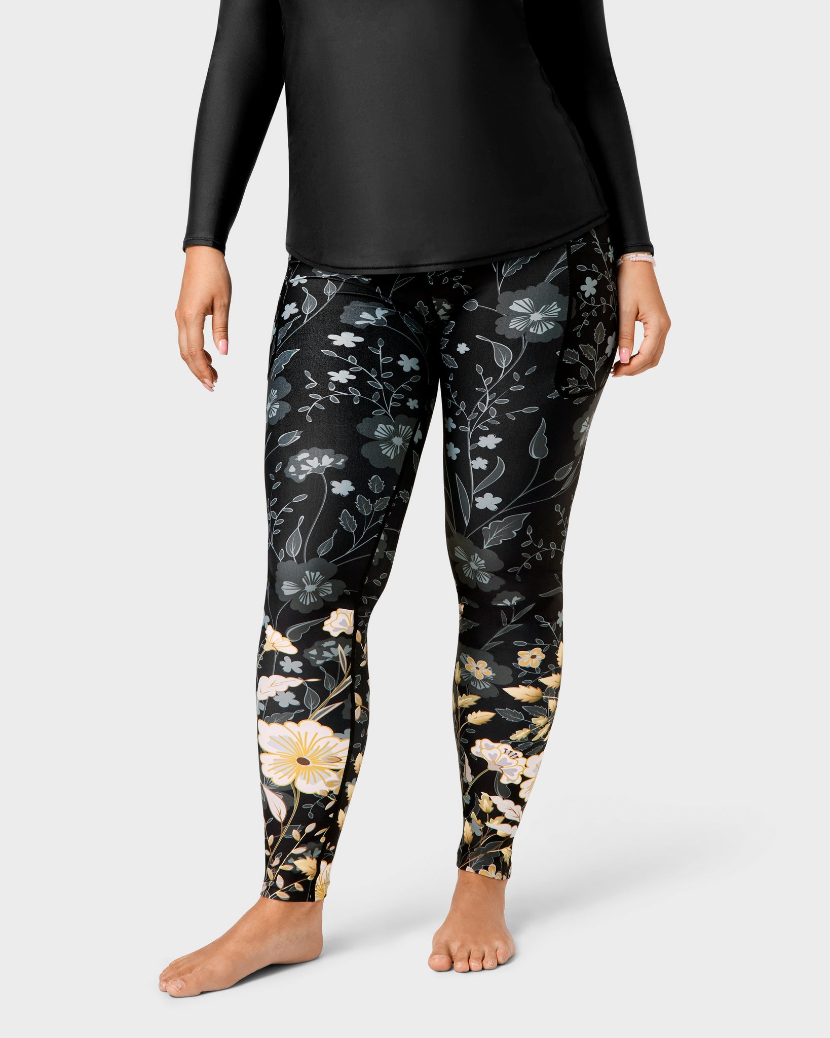Signature Elegant Floral Leggings - Huabo