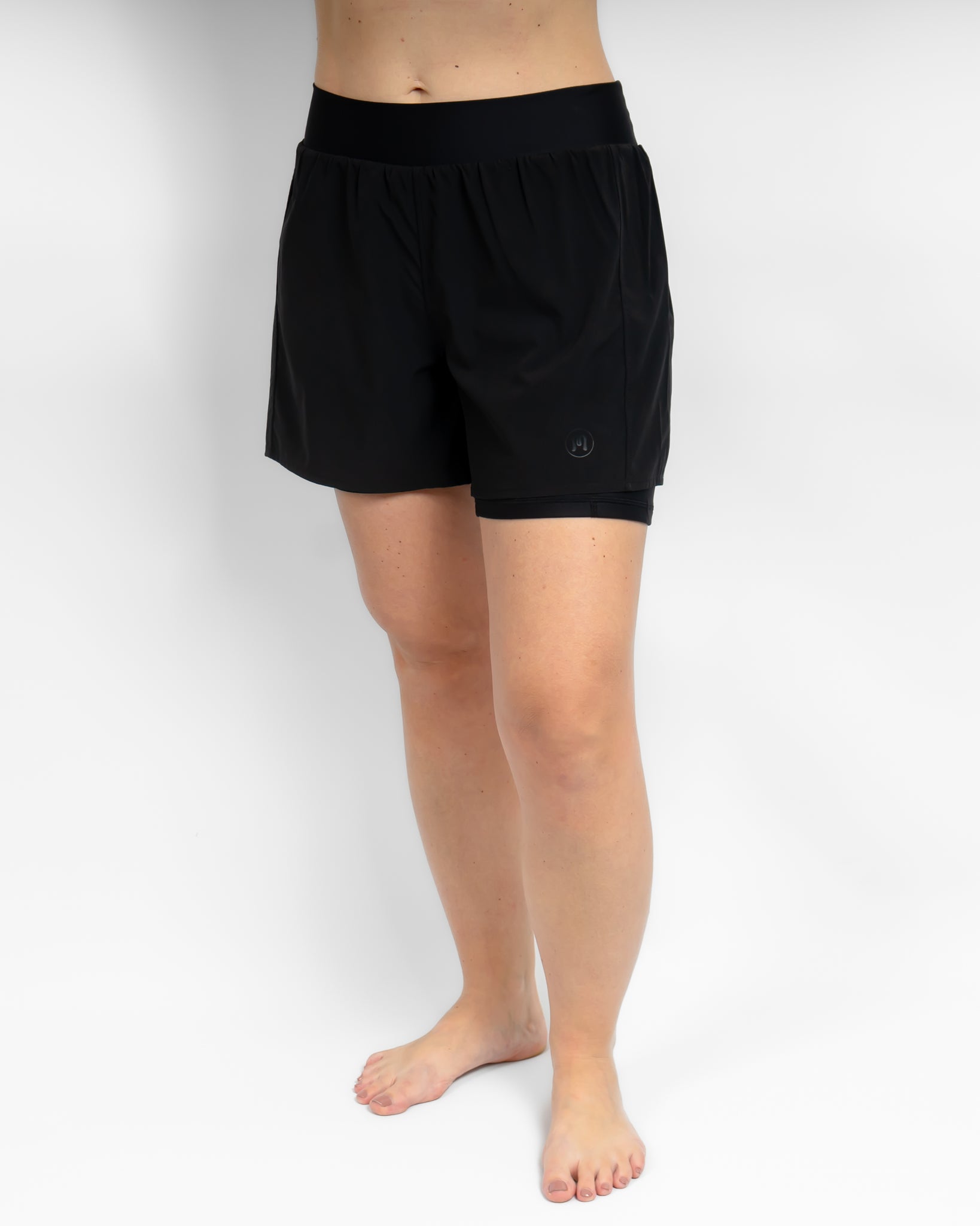 Freya 2-in-1 Black Shorts - Huabo