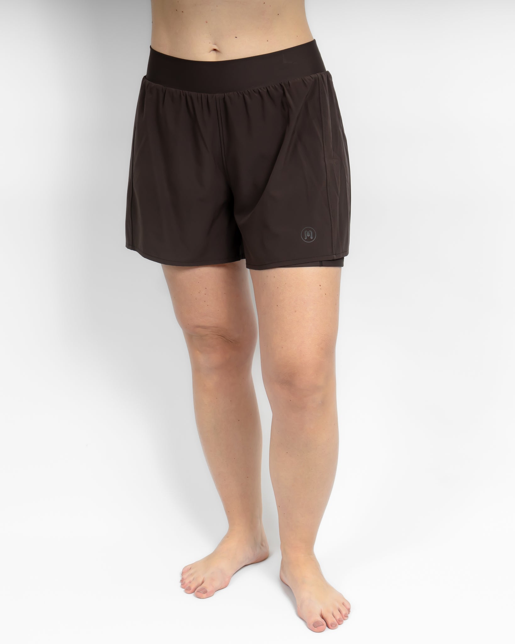 Freya 2-in-1 Mocha Brown Shorts - Huabo