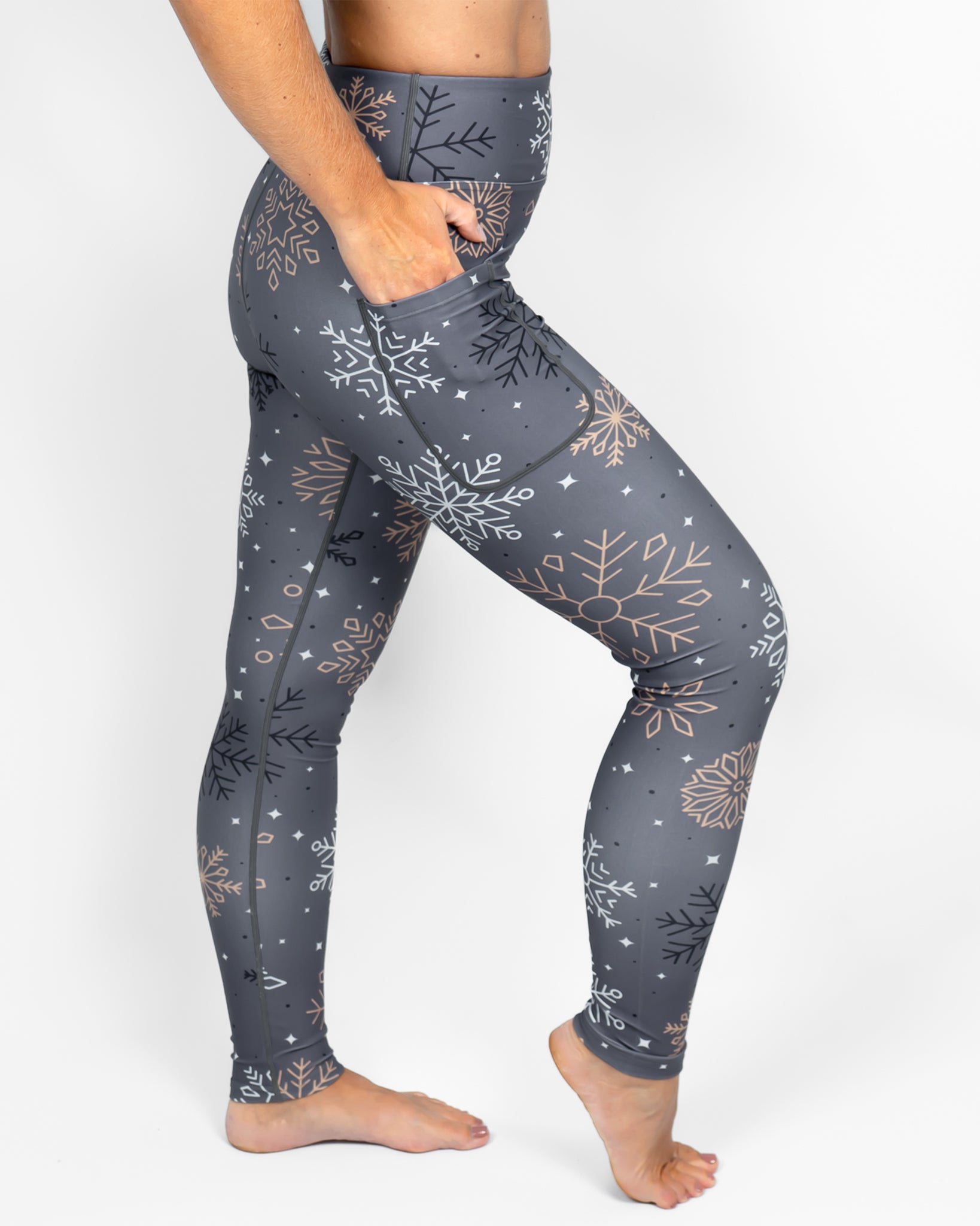 Signature Grey Snowflake Leggings - Huabo