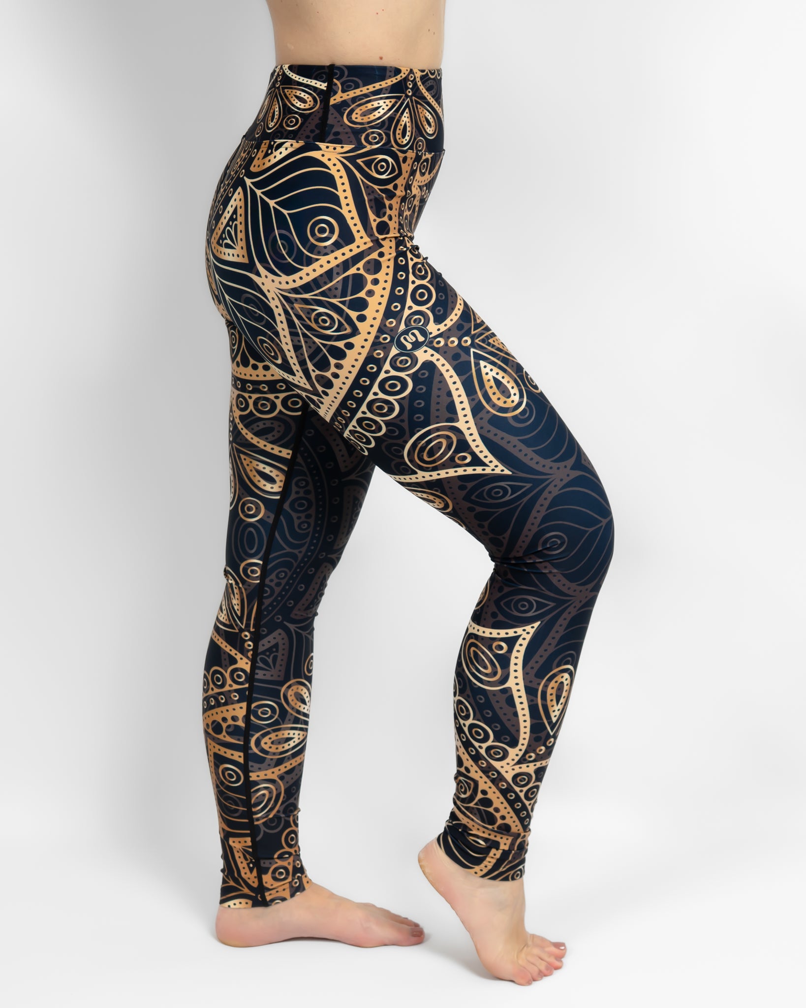Hope Golden Mandala Leggings Without Pockets - Huabo