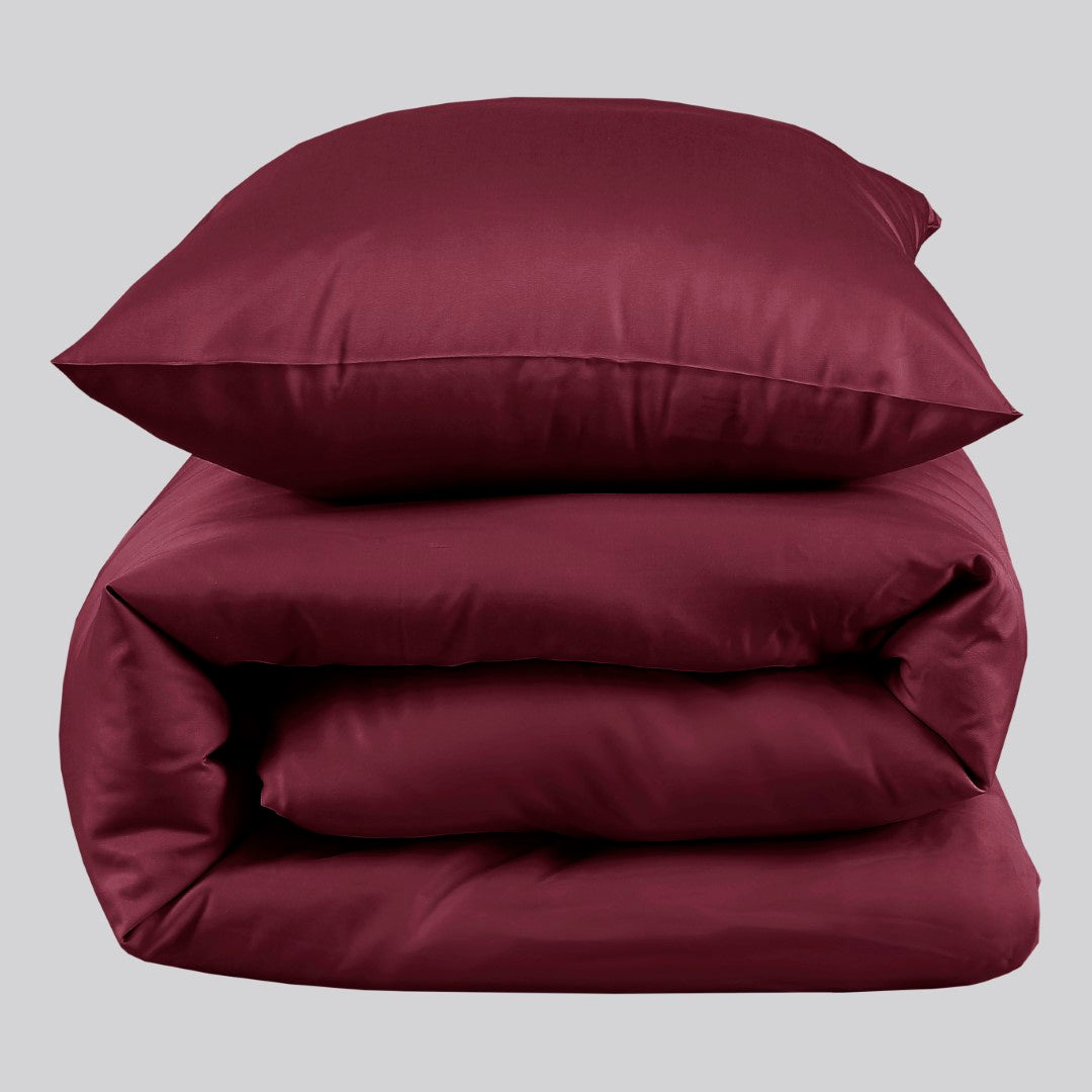 Bambus sengetøj bordeaux 140x220 - Bambuni