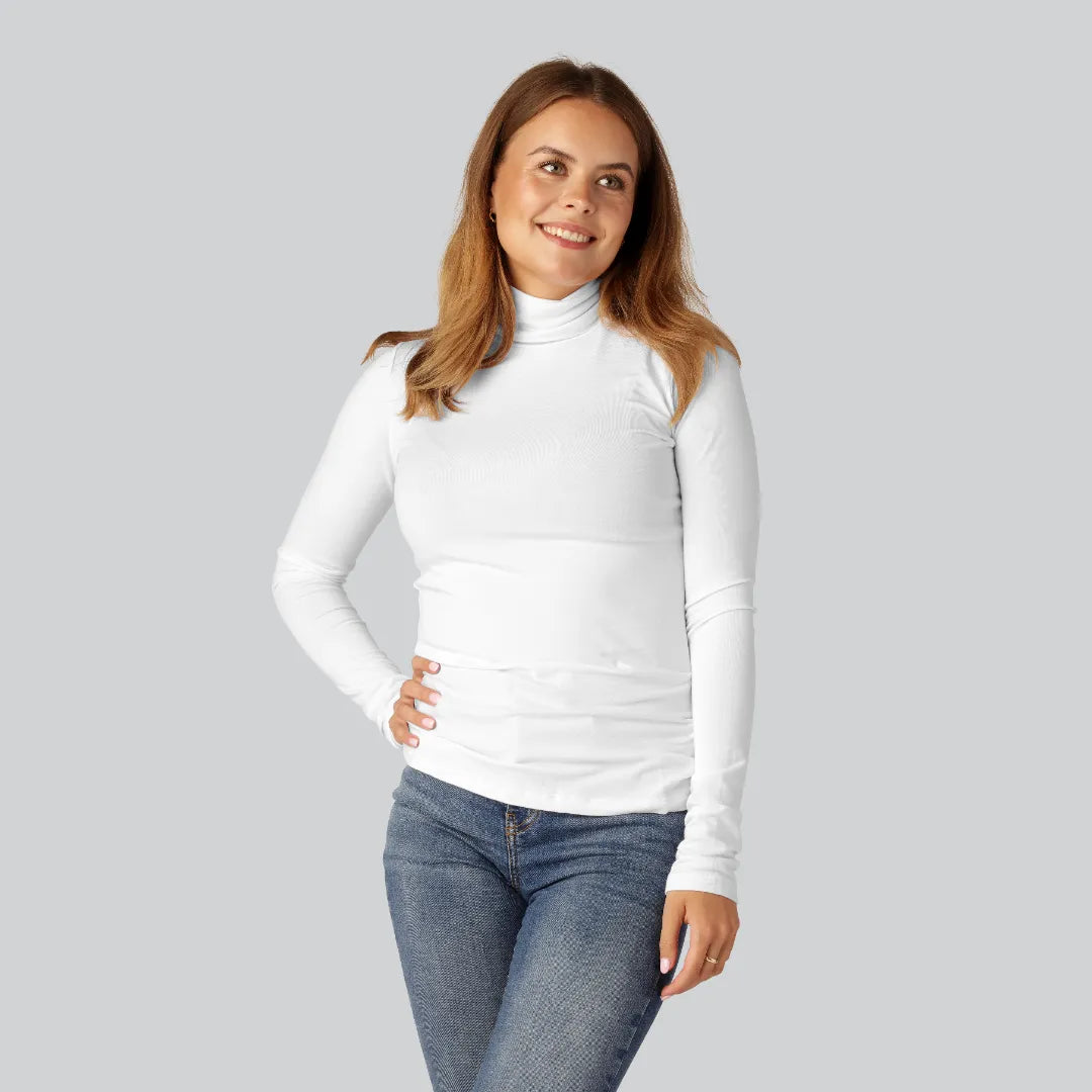 Bambus rullekrave i hvid til kvinder - Bambuni