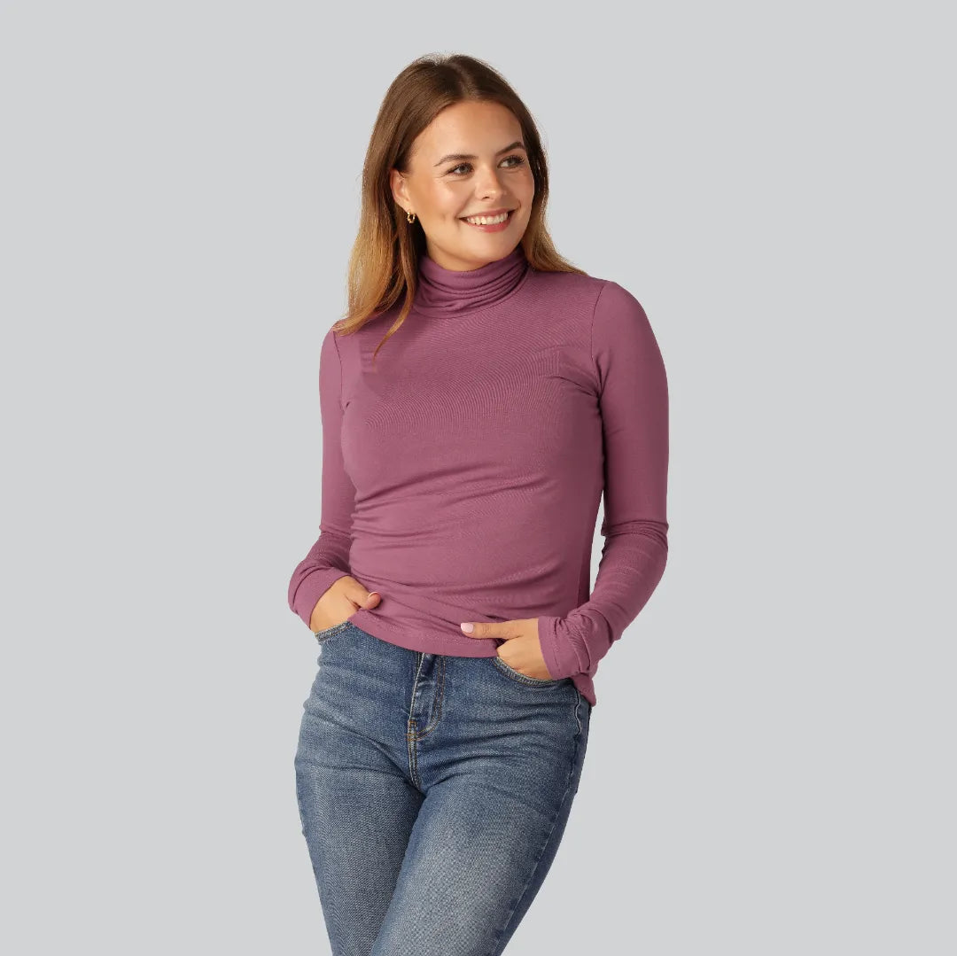 Bambus rullekrave i dusty rose til kvinder - Bambuni