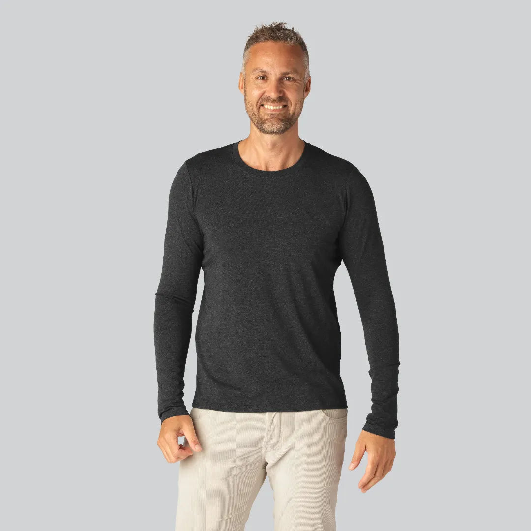 Bambus langærmet t-shirts i koksgrå til mænd - Bambuni