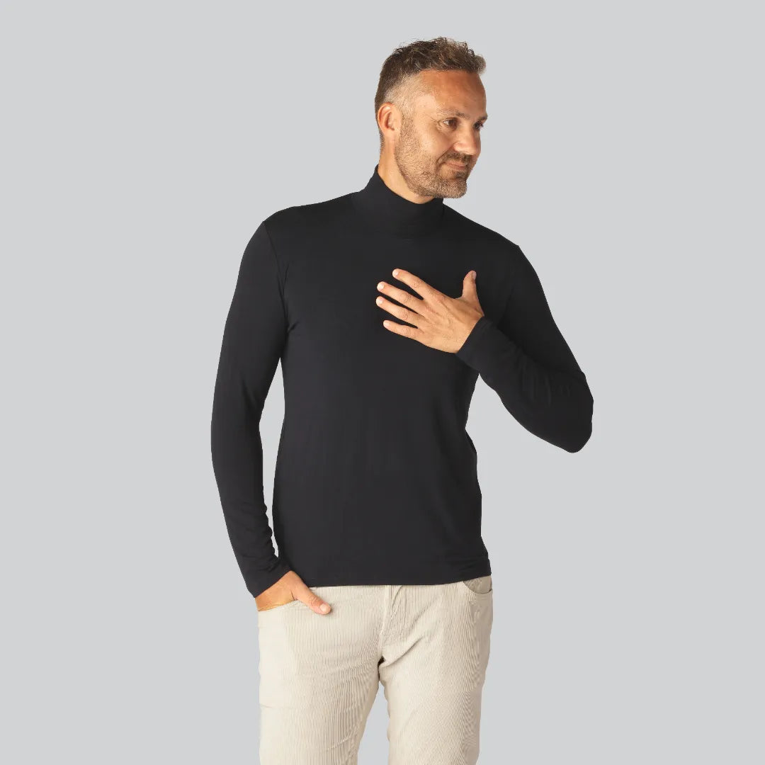 Bambus rullekrave i navy blå til mænd - Bambuni