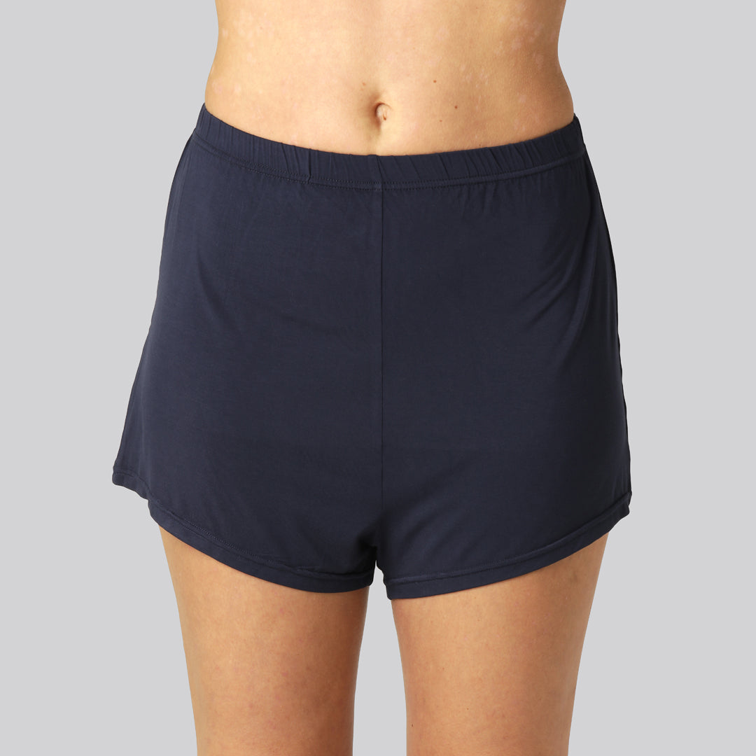 Bambus natshorts i navy til kvinder - Bambuni