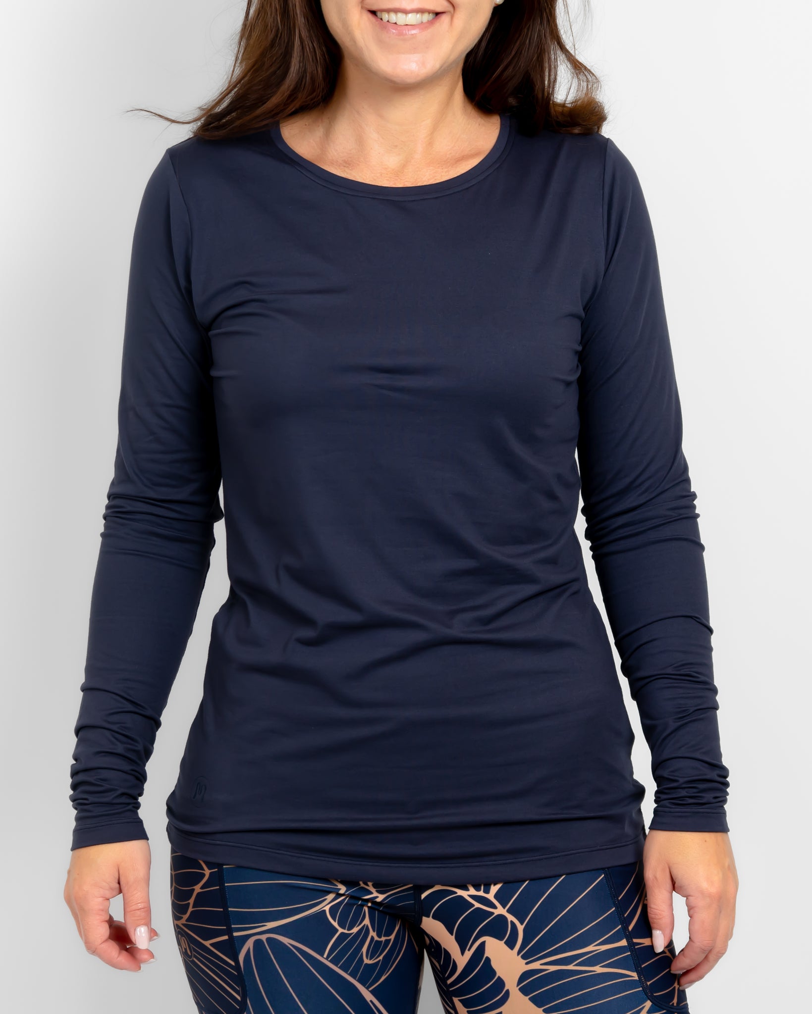 Mira Fitted Deep Blue Long-Sleeve - Huabo